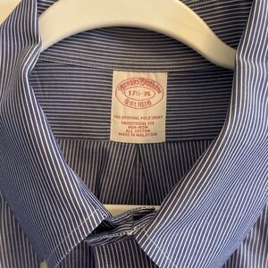 Brooks Brothers Navy and White Pinstripe Dress Shirt